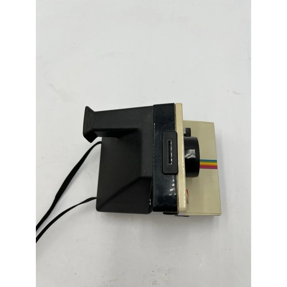 Vintage Polaroid OneStep SX-70 Land Camera Rainbow Stripe White Untested